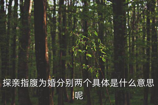 探親指腹為婚分別兩個(gè)具體是什么意思呢