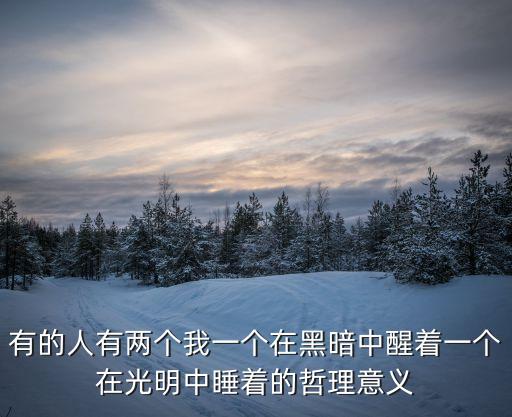 有的人有兩個(gè)我一個(gè)在黑暗中醒著一個(gè)在光明中睡著的哲理意義
