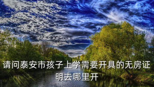請問泰安市孩子上學(xué)需要開具的無房證明去哪里開