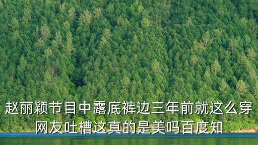 趙麗穎節(jié)目中露底褲邊三年前就這么穿網(wǎng)友吐槽這真的是美嗎百度知