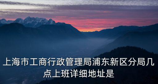 上海工商局，上海市工商行政管理局浦東新區(qū)分局幾點(diǎn)上班詳細(xì)地址是