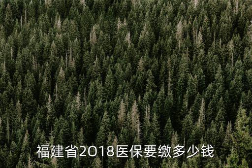 福建省2O18醫(yī)保要繳多少錢
