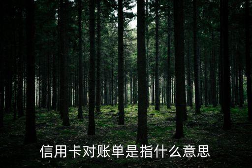 對(duì)賬單，信用卡對(duì)賬單是指什么意思