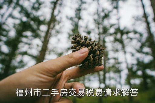 福州二手房交易，福州市二手房交易稅費請求解答