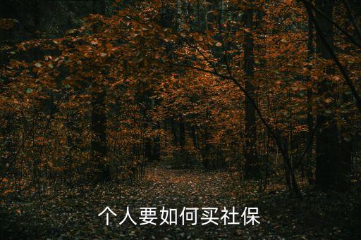 個人要如何買社保