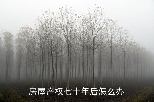房屋產(chǎn)權(quán)七十年后怎么辦