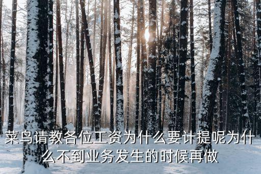 菜鳥請教各位工資為什么要計提呢為什么不到業(yè)務(wù)發(fā)生的時候再做