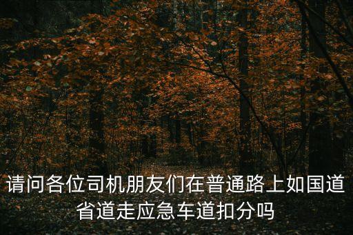 國(guó)道有應(yīng)急車道嗎，請(qǐng)問(wèn)各位司機(jī)朋友們?cè)谄胀飞先鐕?guó)道省道走應(yīng)急車道扣分嗎