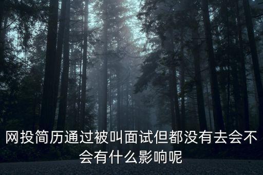網(wǎng)投簡歷通過被叫面試但都沒有去會不會有什么影響呢