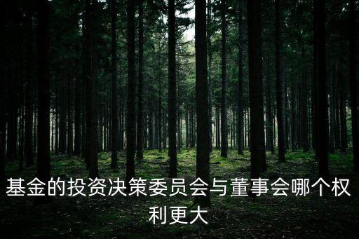 基金的投資決策委員會與董事會哪個權(quán)利更大