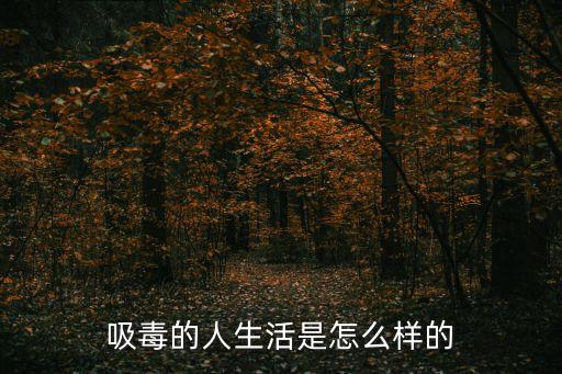 吸毒者，吸毒的人生活是怎么樣的