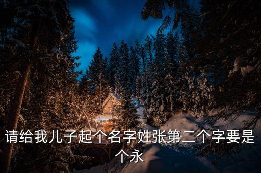 請(qǐng)給我兒子起個(gè)名字姓張第二個(gè)字要是個(gè)永