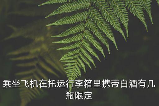 飛機帶白酒，乘坐飛機在托運行李箱里攜帶白酒有幾瓶限定