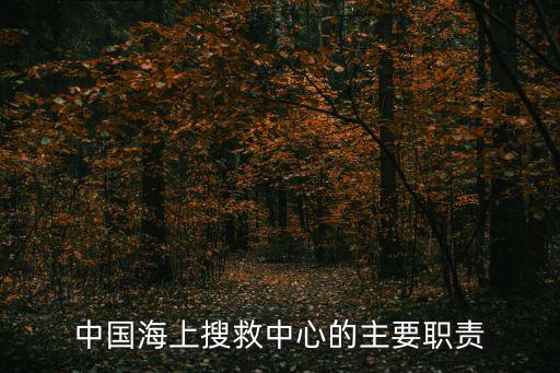 中國海上搜救中心的主要職責