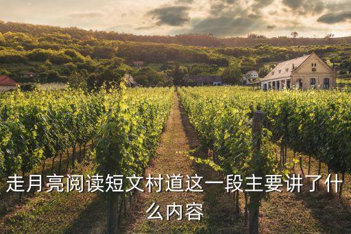 走月亮閱讀短文村道這一段主要講了什么內(nèi)容
