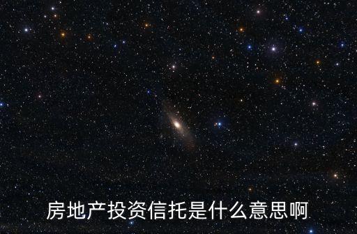 房地產(chǎn)投資信托是什么意思啊
