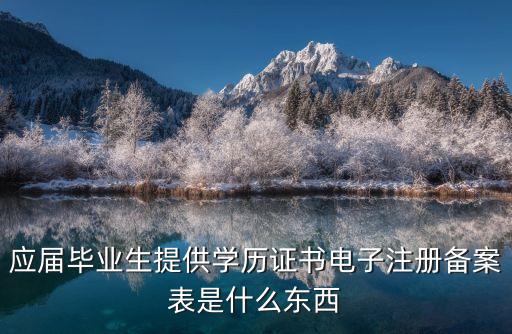 應(yīng)屆畢業(yè)生提供學(xué)歷證書(shū)電子注冊(cè)備案表是什么東西