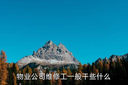 物業(yè)維修，物業(yè)公司維修工一般干些什么
