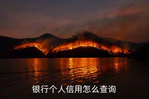 銀行個人信用怎么查詢
