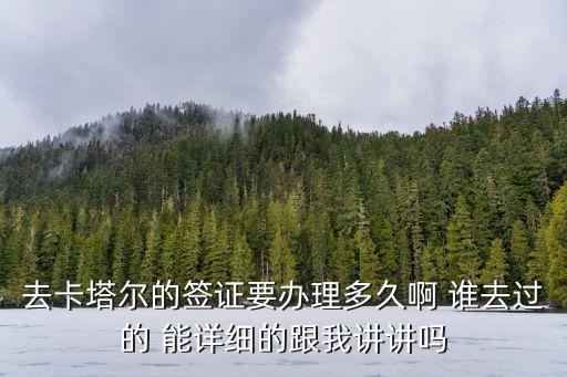 卡塔爾簽證，去卡塔爾的簽證要辦理多久啊 誰去過的 能詳細(xì)的跟我講講嗎