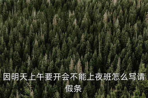 會(huì)議請(qǐng)假條，上夜班因明天中午開(kāi)會(huì)怎么請(qǐng)假條