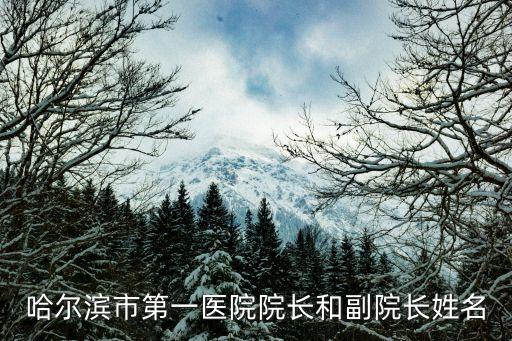 劉向紅，哈爾濱市第一醫(yī)院院長和副院長姓名