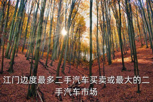 江門邊度最多二手汽車買賣或最大的二手汽車市場(chǎng)