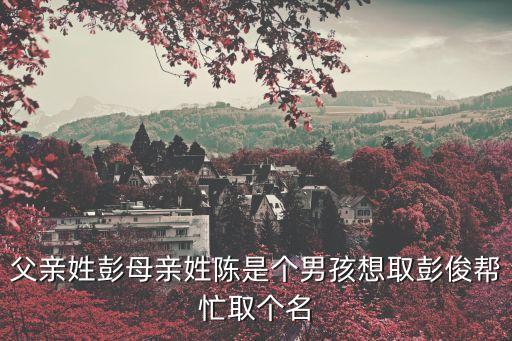 父親姓彭母親姓陳是個男孩想取彭俊幫忙取個名