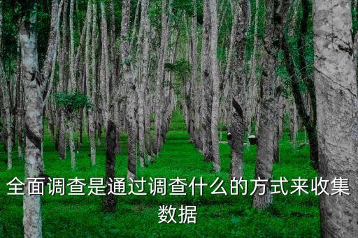 全面調查是通過調查什么的方式來收集數據