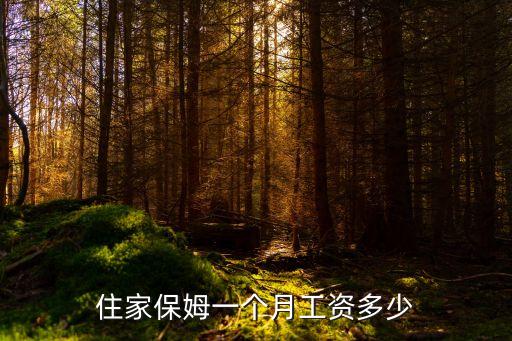 住家保姆一個月工資多少