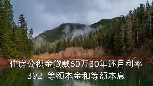 公積金貸款60萬(wàn)30年月供多少，住房公積金貸款60萬(wàn) 30年 利率是49 每月要付多少