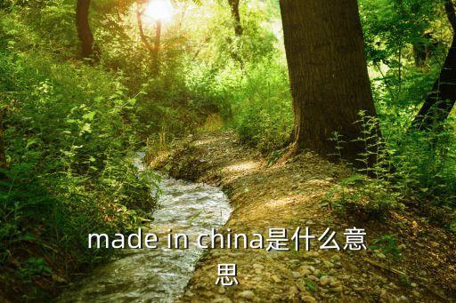 made in china是什么意思