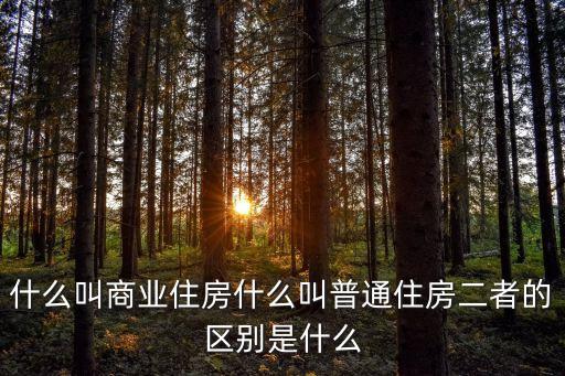 商業(yè)住宅，什么是商業(yè)住房