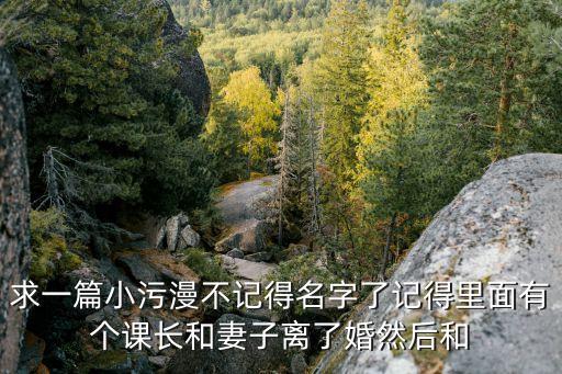 求一篇小污漫不記得名字了記得里面有個(gè)課長(zhǎng)和妻子離了婚然后和