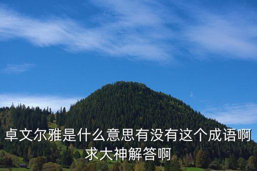 卓文爾雅是什么意思有沒(méi)有這個(gè)成語(yǔ)啊求大神解答啊