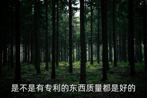 是不是有專利的東西質量都是好的