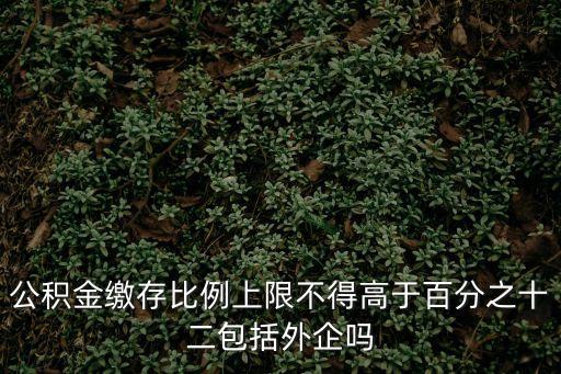 公積金繳存比例上限不得高于百分之十二包括外企嗎