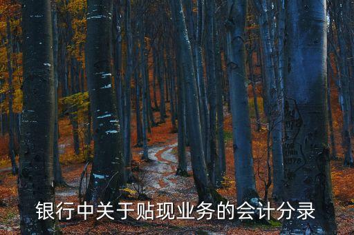 銀行中關(guān)于貼現(xiàn)業(yè)務(wù)的會計(jì)分錄