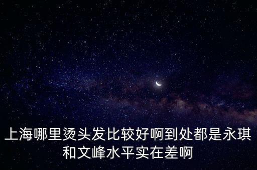 上海哪里燙頭發(fā)比較好啊到處都是永琪和文峰水平實(shí)在差啊