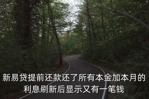 新易貸提前還款還了所有本金加本月的利息刷新后顯示又有一筆錢