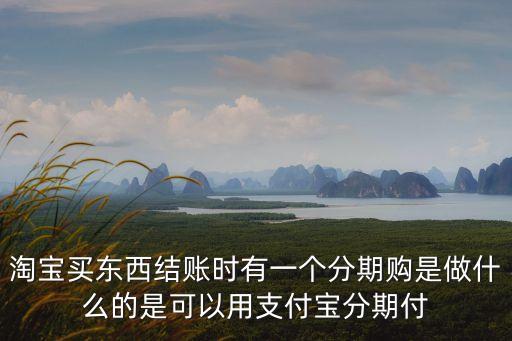 淘寶買東西結(jié)賬時有一個分期購是做什么的是可以用支付寶分期付