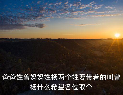 曾楊，父親姓楊 母親姓曾 要取名 取名 姓楊 帶曾謝謝