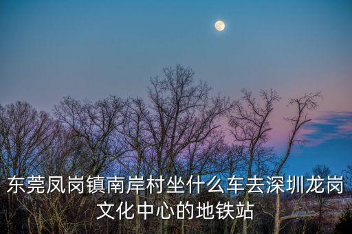 南岸村，平湖火車站怎么去東莞鳳崗鎮(zhèn)南岸村