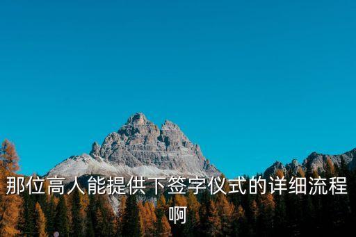 那位高人能提供下簽字儀式的詳細(xì)流程啊