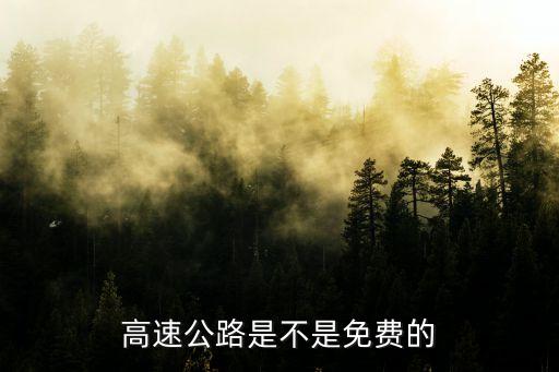 高速公路是不是免費的