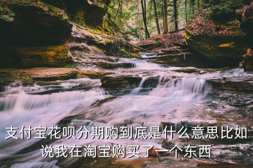 支付寶花唄分期購到底是什么意思比如說我在淘寶購買了一個東西