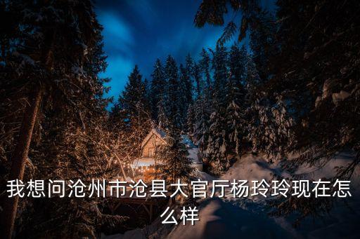 我想問滄州市滄縣大官廳楊玲玲現(xiàn)在怎么樣