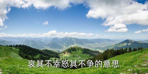 哀其不幸怒其不爭(zhēng)的意思