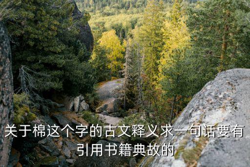 關(guān)于棉這個字的古文釋義求一句話要有引用書籍典故的