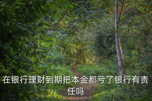 在銀行理財?shù)狡诎驯窘鸲继澚算y行有責任嗎